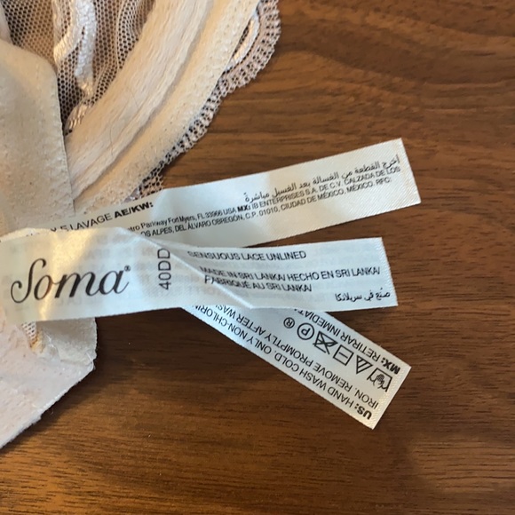 NWT Soma Sensuous Lace Underwire Bra 40DD …. Very pretty! - Picture 8 of 10
